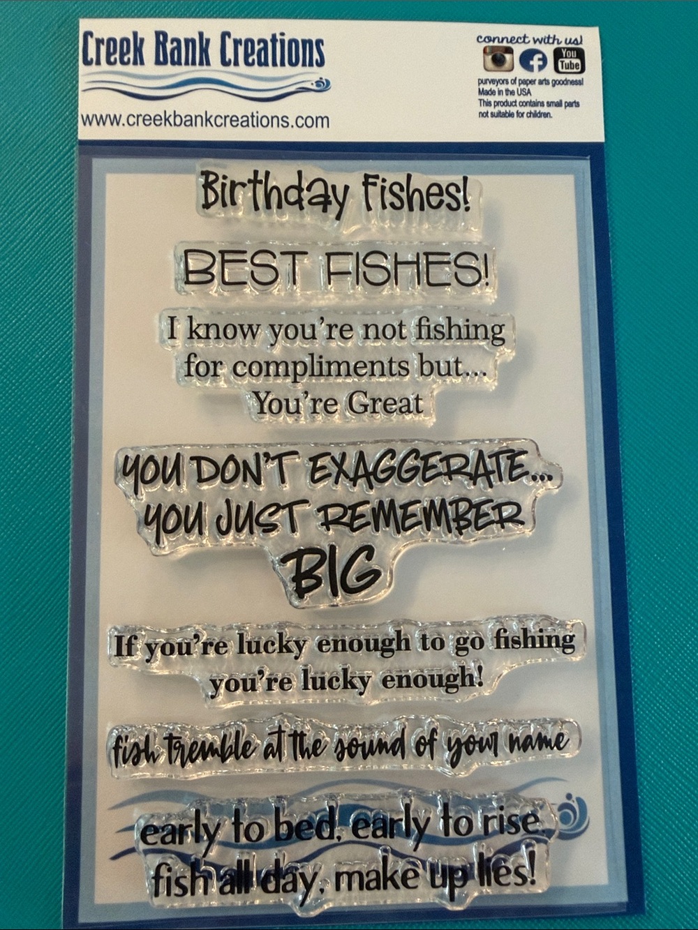 Creek Bank Creations Clear Stamp Set - Fishing Sentiments